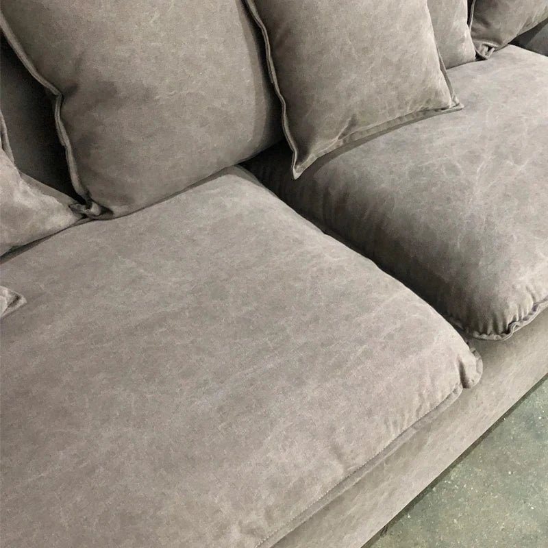 Elegant L-Shaped Sectional Linen Sofa: Modern Living Room Sleeper Design, Comfortable & Stylish