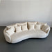 Modern Curved Boucle 3-Seater Sofa with Elegant Black Metal Legs