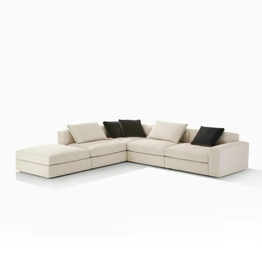 Modern Luxury Modular L-Shape Corduroy Foam Sectional Corner Living Room Sofa