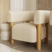 Chic Modern Oak Wood Boucle Low Back Lounge Chair for Living Room