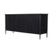 Sophisticated Black Fluted Solid Oak Wood Sideboard Cabinet with Storage Drawers