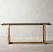 Luxury Modern Console Bar Table - Mixed Material Wood & Metal Design