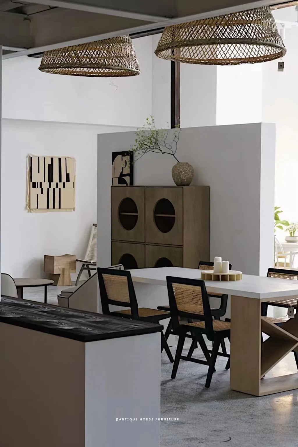 Elegant Nordic Oak Wood Storage Cabinet for Living Room Sideboard