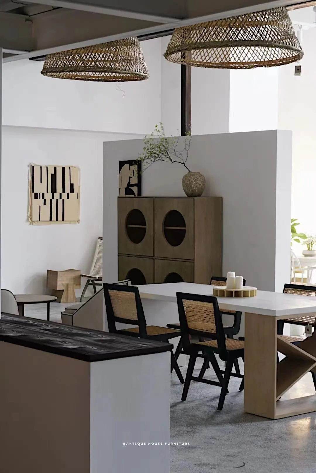 Elegant Nordic Oak Wood Storage Cabinet for Living Room Sideboard