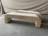 Luxurious Boucle Accent Bench: Arch Design, Wood Frame for Bedroom & Entryway