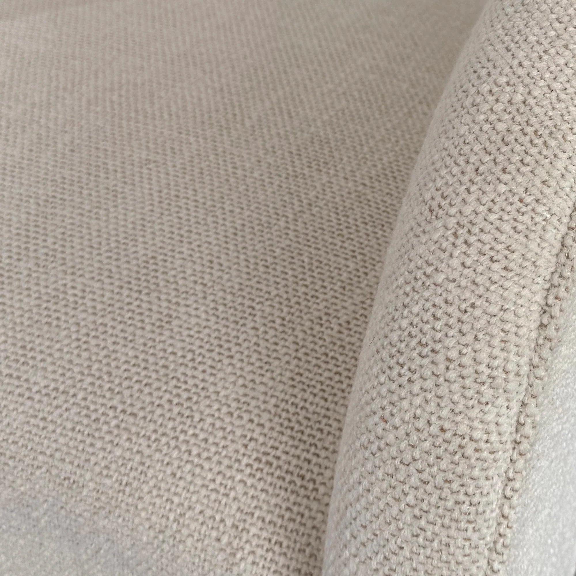 Elegant Cream Fabric Accent Chair, Linen Armchair with Modern Curved Design