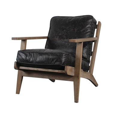 Elegant French Country Solid Oak Leather Recliner Leisure Chair