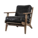 Elegant French Country Solid Oak Leather Recliner Leisure Chair