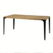 Classic Nordic Oak Top Dining Table, Black Metal Legs, 6-Seater Kitchen