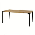 Classic Nordic Oak Top Dining Table, Black Metal Legs, 6-Seater Kitchen
