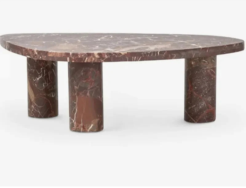 Tostone Natural Red Wine Marble Coffee Table - Modern Living Room Decor