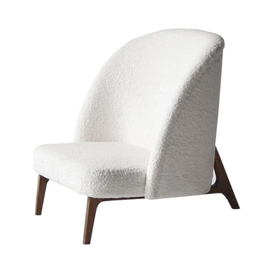 Modern High Back White Boucle Club Chair for Living Room Comfort
