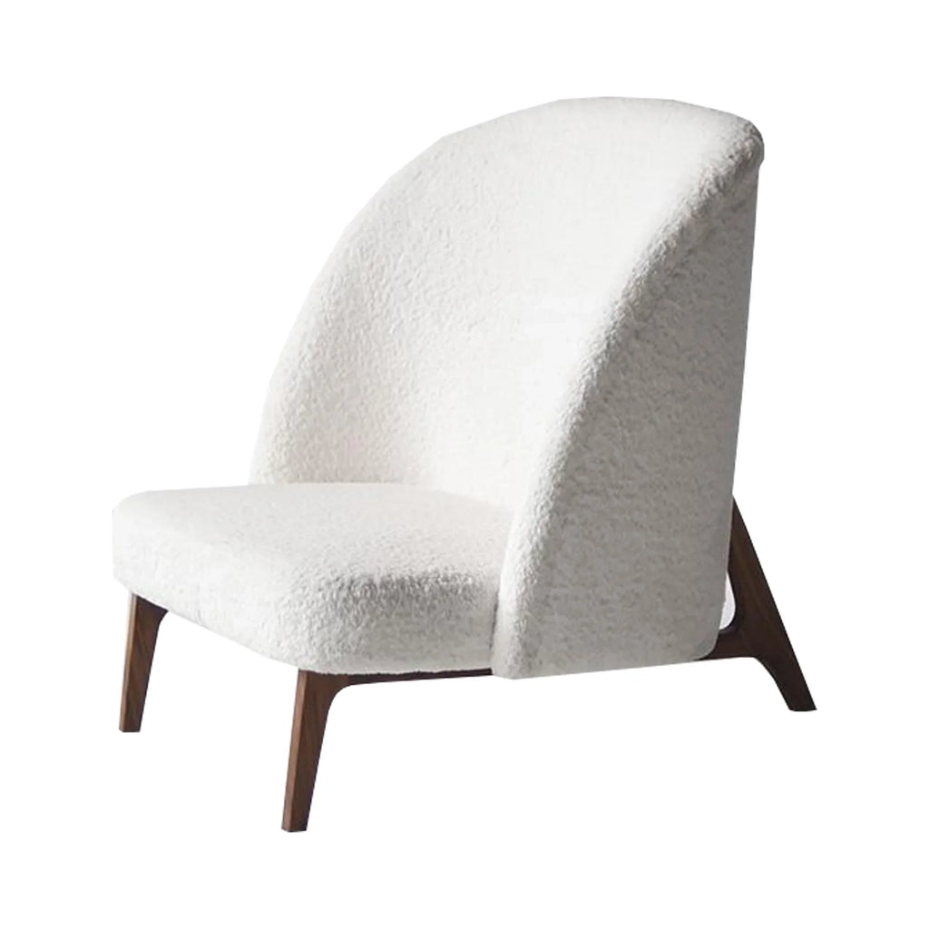 Luxurious High Back Boucle Club Chair: Modern White Fleece Living Room Seating