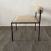 Modern Metal Frame Dining Chair, Pewter Texture Linen Upholstered Seat