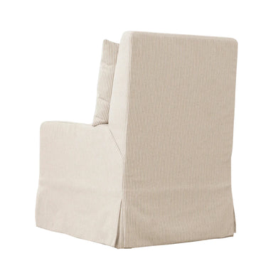 Washable Linen Desk Chair with Cushion for Dining Room or Accent Seating