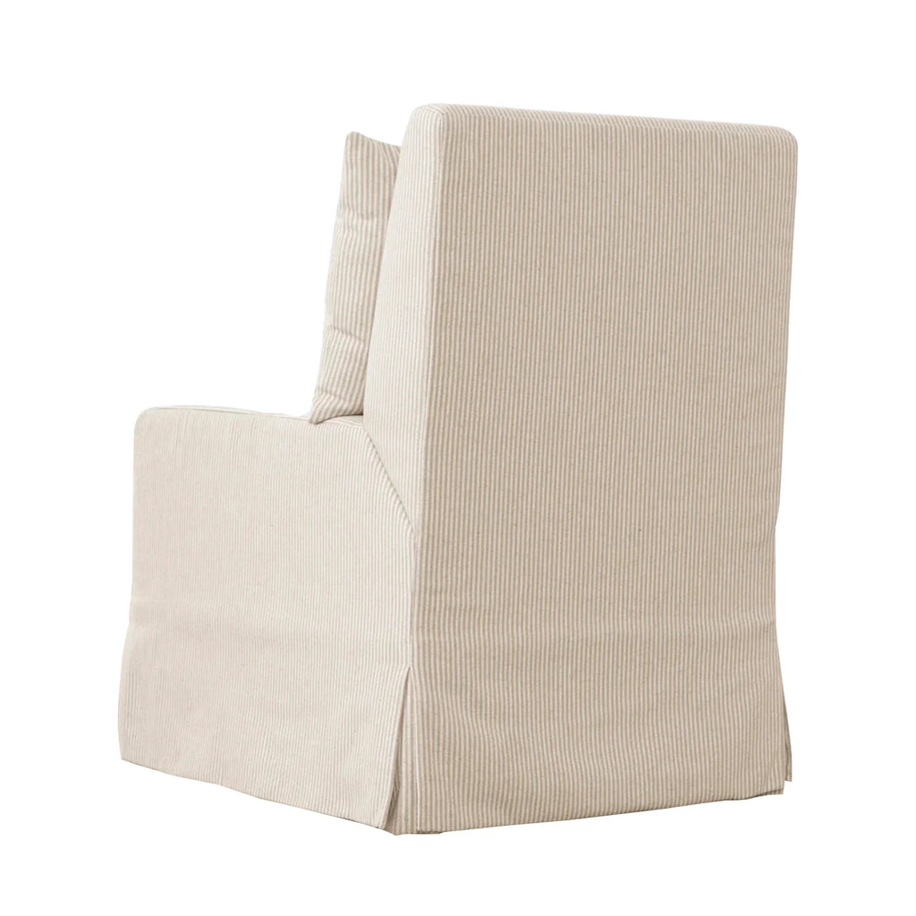 Washable Linen Desk Chair with Cushion for Dining Room or Accent Seating