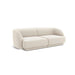 Modern 3-Seater White Fabric Sofa Couch, Plush Living Room Furniture