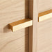 Elegant Natural Oak Gold Metal Frame Sideboard Buffet with Drawers Storage Cabinet