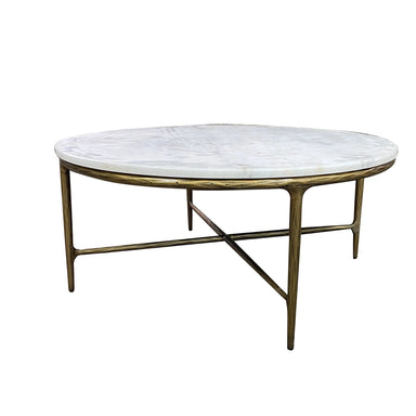 Premium Nordic Marble Top Coffee Table with Forged Metal Legs, Stylish Modern Design