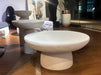 Elegant Tostone Beige Natural Travertine Round Coffee Table for Modern Living