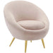 Luxurious Velvet Accent Chair with Gold Stainless Steel Base for Living Room