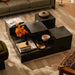 Luxury Italian Cherry Burl Modern Wooden Coffee Table Handcrafted Custom Living Room Furniture