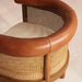Nordic Solid Oak Dining Chair with Cane Back and Leather Armrest