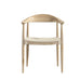 Solid Oak Curved Back Woven Round Stackable Dining Chair for Events
