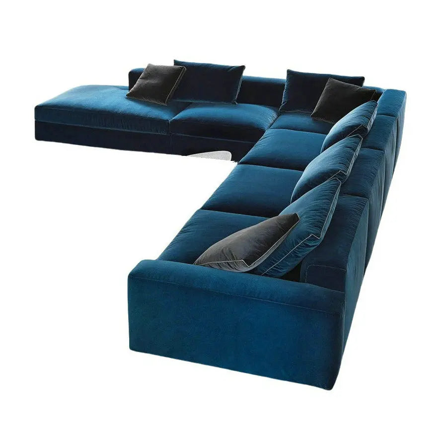 Modern Luxury Modular L-Shape Corduroy Foam Sectional Corner Living Room Sofa