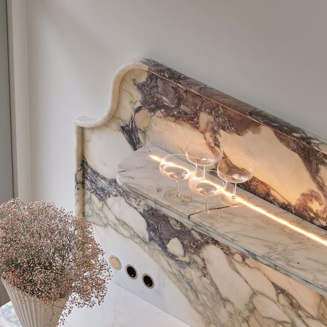Rolando Solid wood and calacatta marble cabinet basin