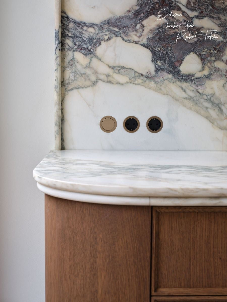 Rolando Solid wood and calacatta marble cabinet basin
