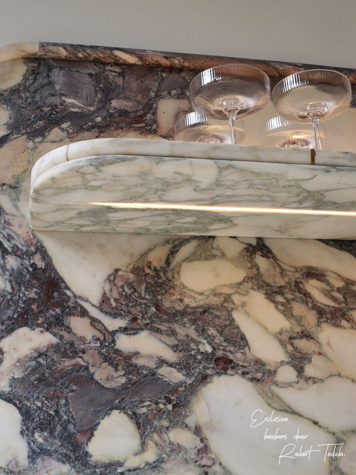 Rolando Solid wood and calacatta marble cabinet basin