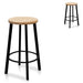 James Bar Stool with Natural Timber Seat - (Set of 2)
