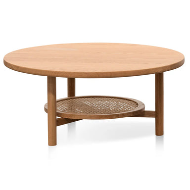 Justina Solid Oak Round Coffee Table - Natural