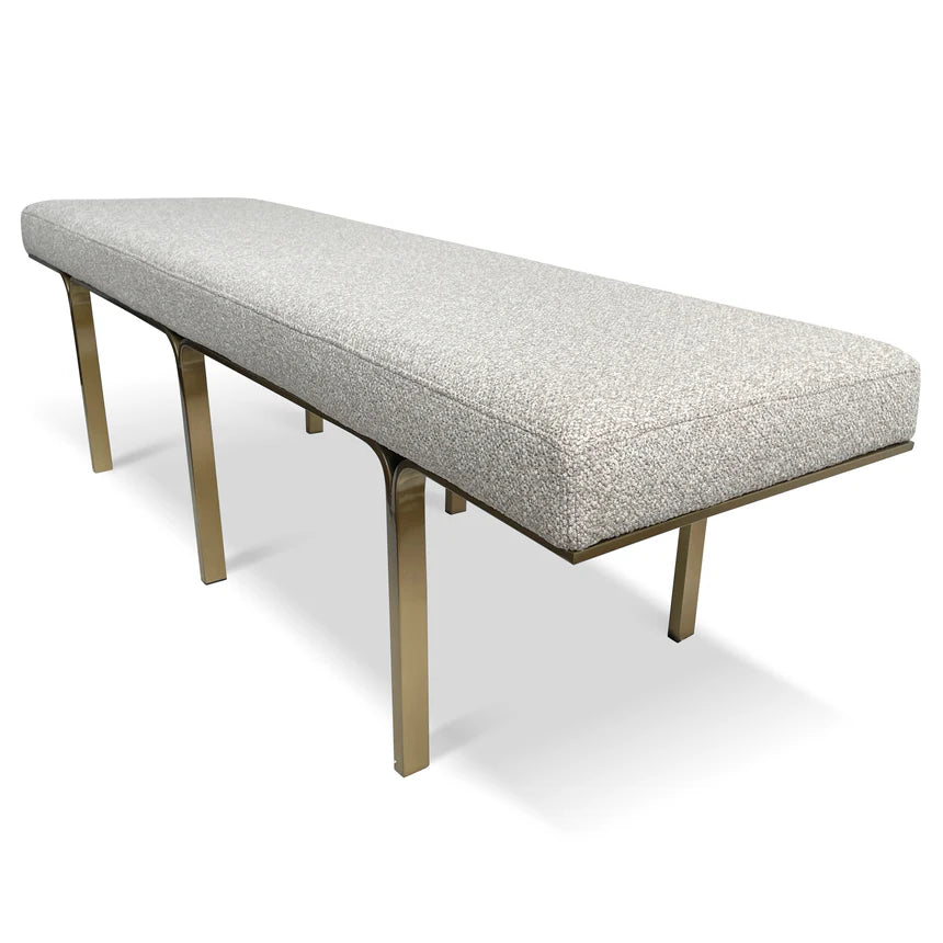 Brittan 1.5m Brushed Gold Ottoman - Clay Grey