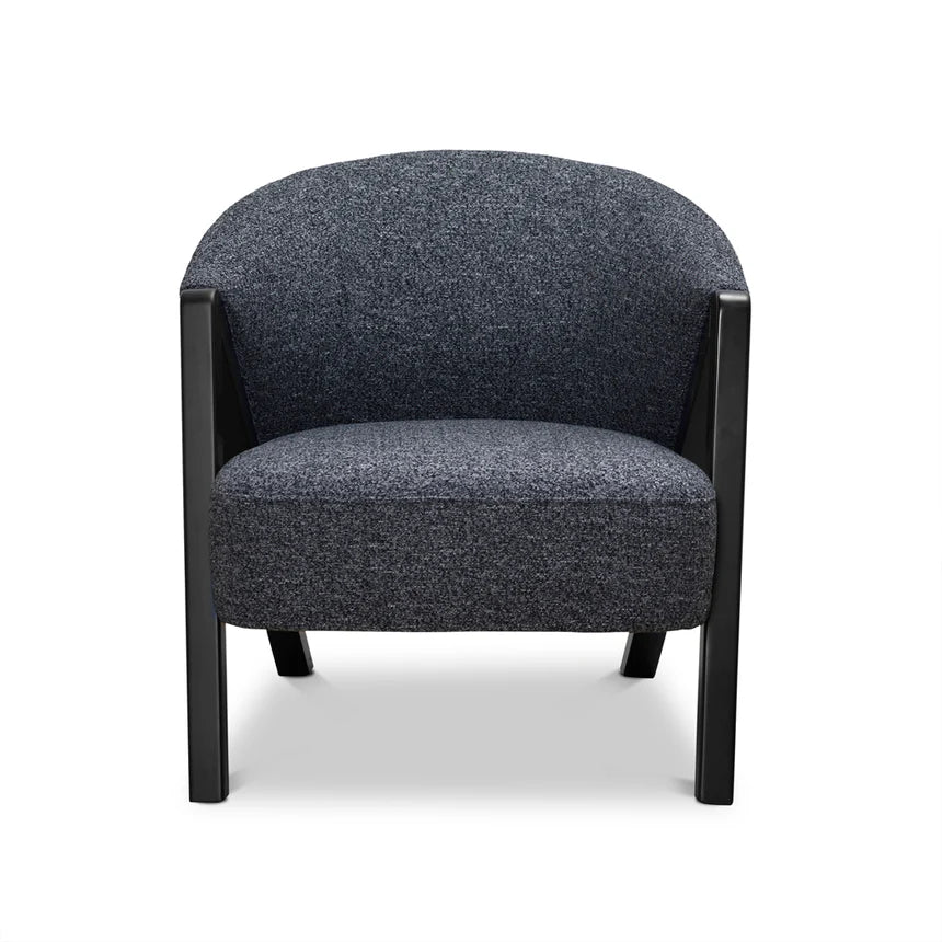 Freddy Fabric Armchair - Dark Grey Fleck - Black Oak 