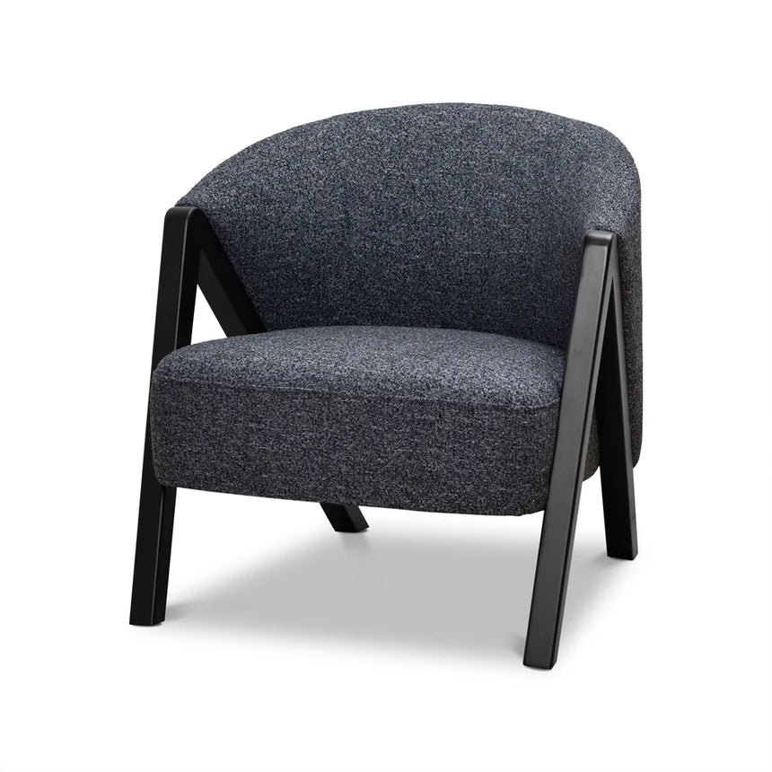 Freddy Fabric Armchair - Dark Grey Fleck - Black Oak