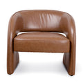 Renata Fabric Armchair - Caramel Brown Leather