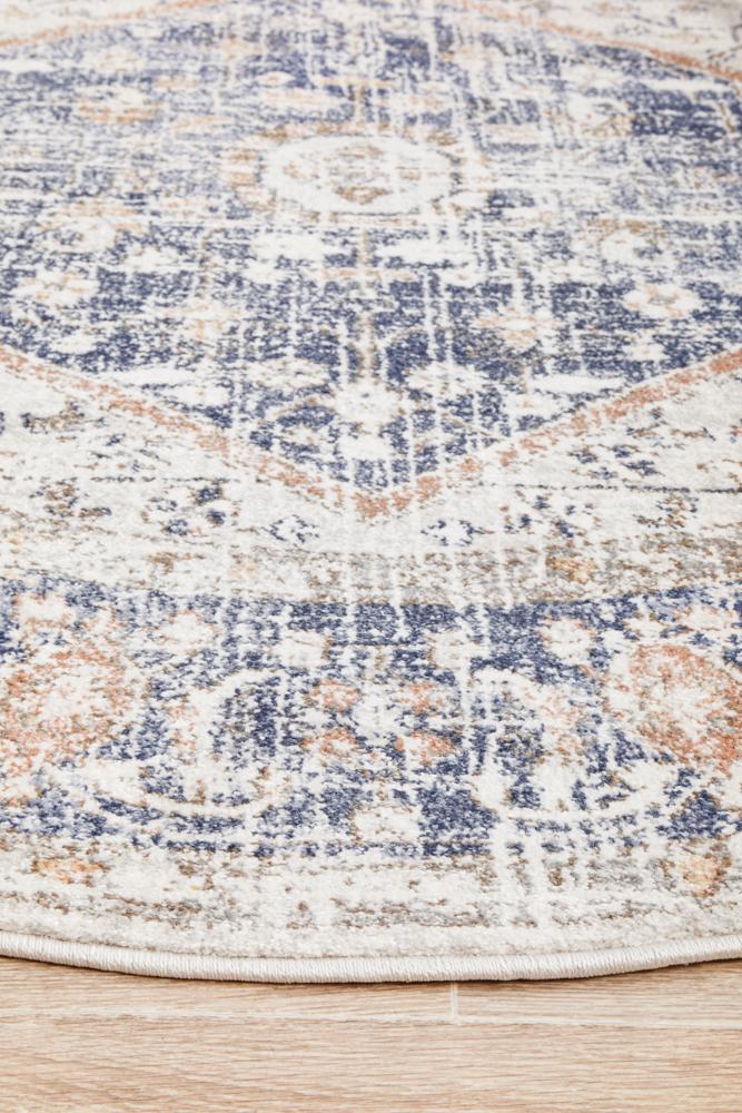 Mayfair Lorissa Blue Round by Rug Culture