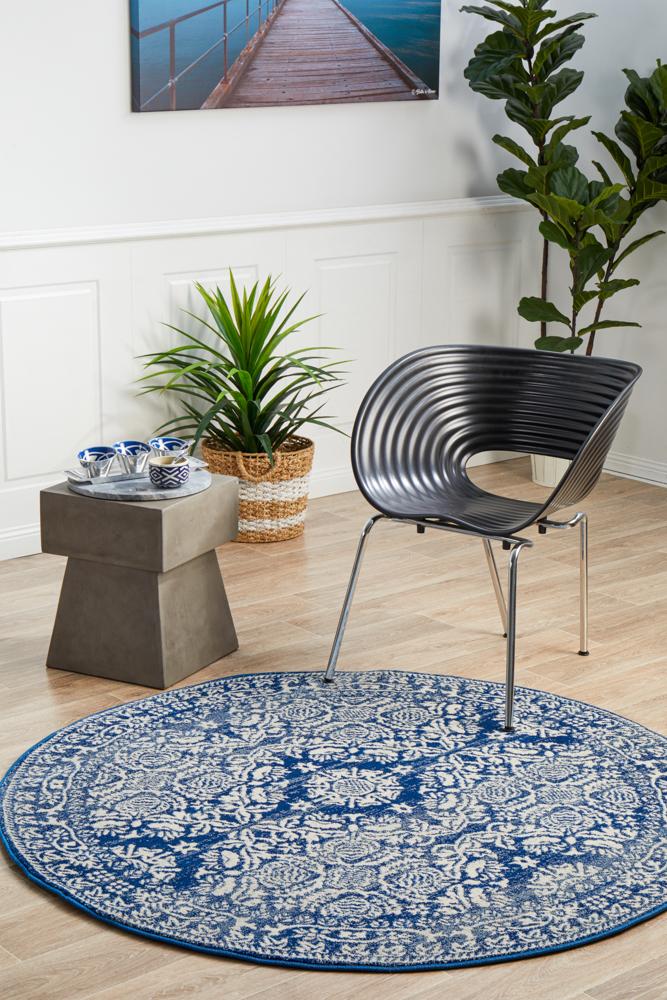 Mirage 358 Navy Round By Rug Culture