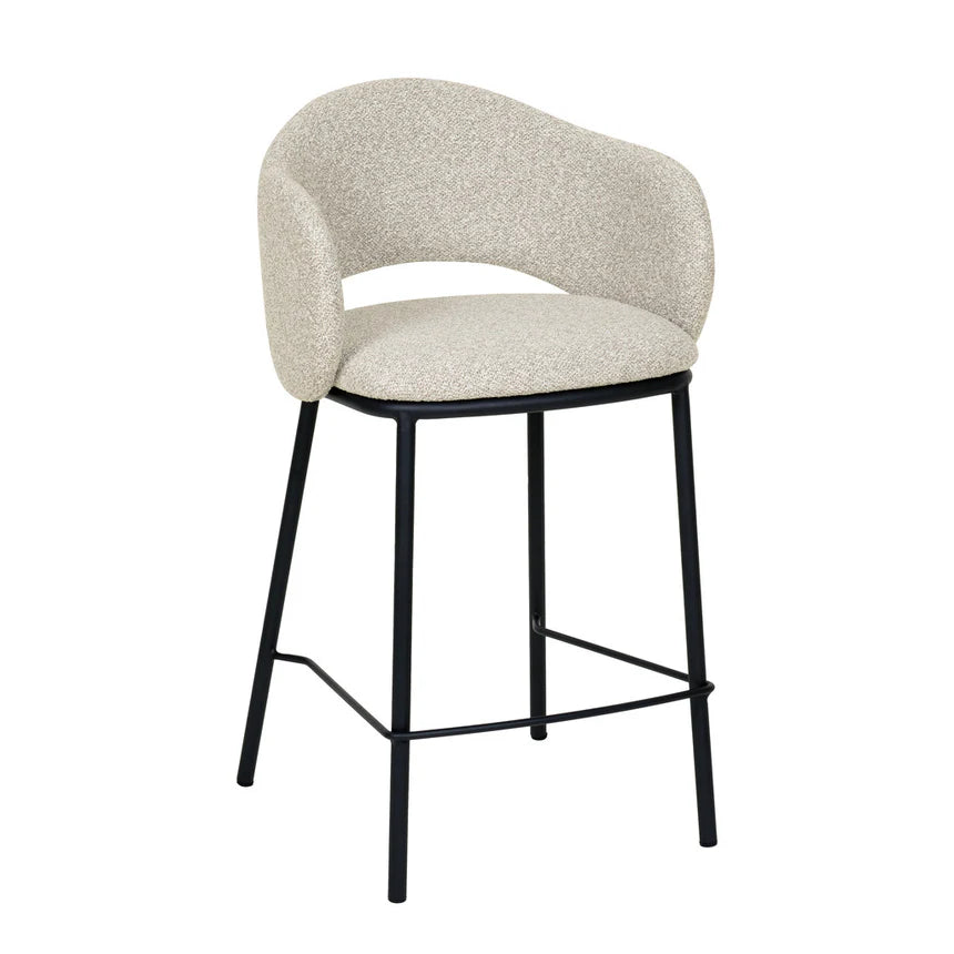 Mani Black Bar Stool - Clay Grey (Set of 2)