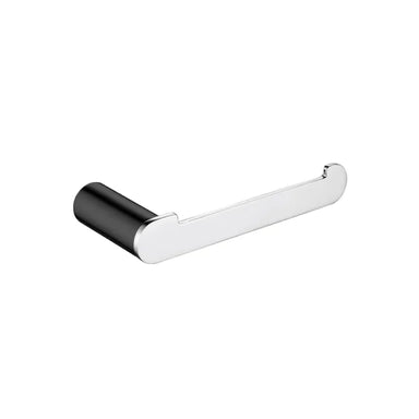 Esperia Matte Black & Chrome Toilet Roll Holder