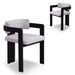 Merari Black Dining Chair - Stone Beige (Set of 2)