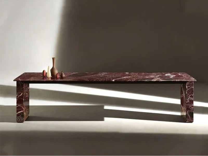 Sophisticated Red Marble With Veining Console Table