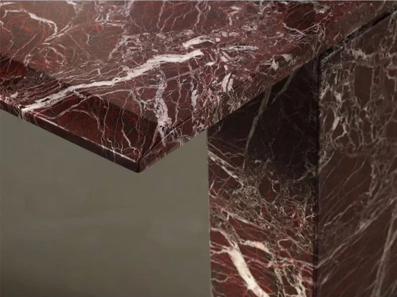 Sophisticated Red Marble With Veining Console Table