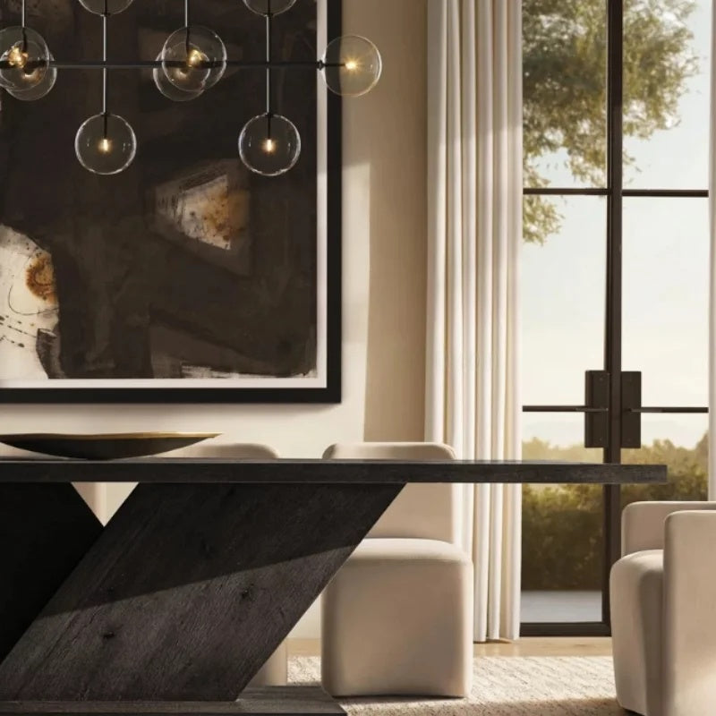 Luxurious Premium Solid Wood Table With V Legs Dining Table