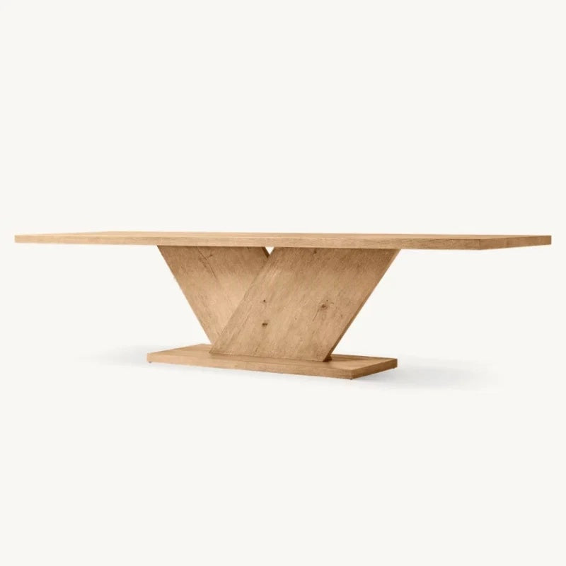 Luxurious Premium Solid Wood Table With V Legs Dining Table