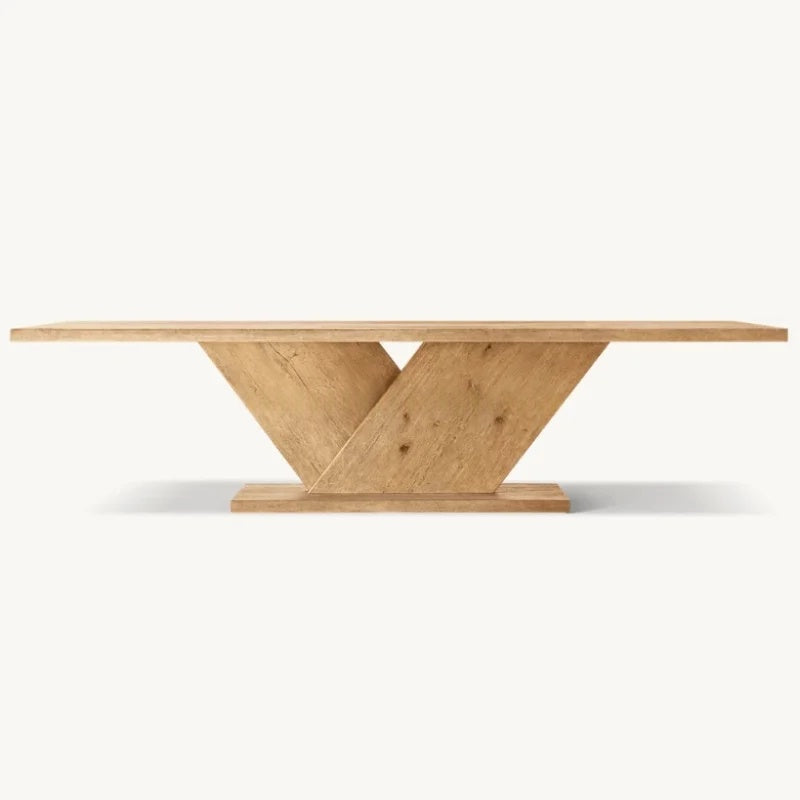 Luxurious Premium Solid Wood Table With V Legs Dining Table
