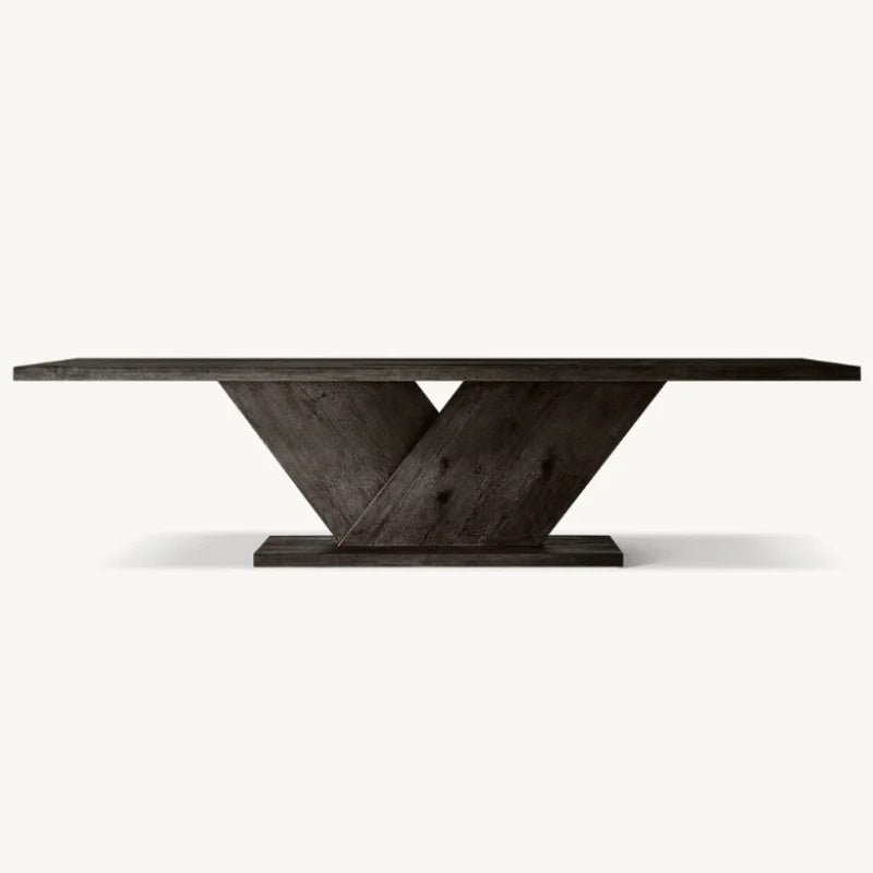 Luxurious Premium Solid Wood Table With V Legs Dining Table