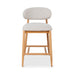 Mya 65cm Coastal Beige Bar Stool - Natural Oak